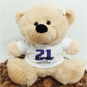 21st Teddy Bear Cream Personalised Plush
