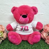 70th Birthday Bear Hot Pink Plush 30cm