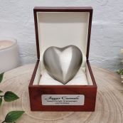 Baby Memorial keepsake Urn For Ashes Pearl Pewter Heart