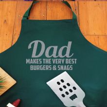 Dad Personalised  Apron with Pocket - Pea Green