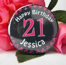 Personalised  21st Heart Badge