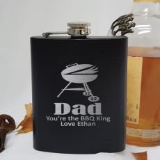 Dad Engraved Black Flask