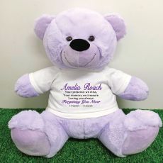 Personalised Memory Teddy Bear 40cm Lavender