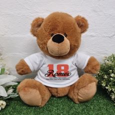 18th Birthday Personalised Bear Brown Plush 30cm