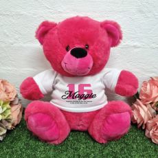 16th Birthday Bear Hot Pink Plush 30cm