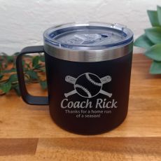 Baseball Coach Travel Tumbler Coffee Mug 14oz Black