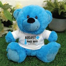 Page Boy Personalised Teddy Bear Bright Blue