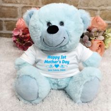 1st Mothers Day Light Blue Teddy Bear