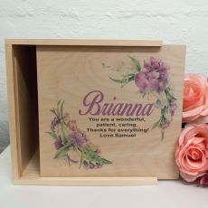 Personalised Wooden Gift Box - Vintage Floral