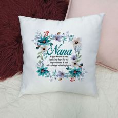 Nana Personalised Cushion Cover - Watercolour Blue