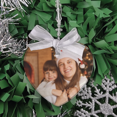 Frosted Heart Christmas Photo Ornament