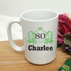 Personalised 80th Birthday Princess Coffee Mug 15oz