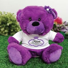 Mum Personalised Teddy Bear Purple