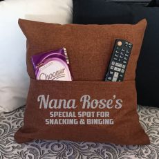 Nan Personalised Tan Pocket Pillow Cover