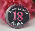 Personalised  18th Pink Heart Badge