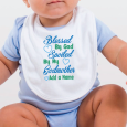 Personalised Godmother Baby Bib- Blue