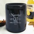 Maid Of Honour Engraved Black Can Cooler Personalised