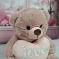 Anniversary Bear With Love Heart Pink 30cm