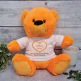 Personalised Valentines Day Photo Bear Orange 30cm
