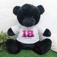18th Birthday Personalised Black Bear with T-Shirt 40cm