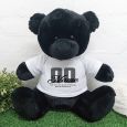 60th Birthday Personalised Black Bear with T-Shirt 40cm