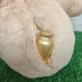 Memorial Bear with Gold Urn Cream 40cm 