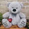 Personalised Bear with Red Heart Urn Grey 40cm 