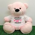 Personalised 50th Birthday Bear Light Pink 40cm