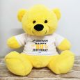 Personalised 80th Birthday Bear Yellow 40cm