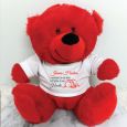 Personalised Baby Memorial Bear Red Plush