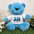 18th Birthday Bear Bright Blue Plush 30cm