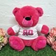 80th Birthday Bear Hot Pink Plush 30cm