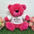 Personalised 100th Birthday Party Bear Hot Pink Plush 30cm