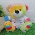 Personalised Naming Day Teddy Bear - Rainbow