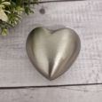 Silver Heart Urn Photo Teddy Bear 40cm Cream
