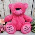 Personalised 13th Birthday Teddy Bear 40cm Plush  Hot Pink