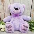 Personalised 50th Birthday Teddy Bear 40cm Plush Lavender