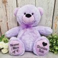 Christening Personalised Teddy Bear 40cm Lavender