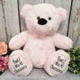 Personalised Flower Girl Teddy Bear 40cm -Light Pink