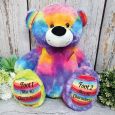 Personalised 40th Birthday Teddy Bear 40cm Plush Rainbow