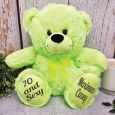 Personalised 70th Teddy Bear Lime Plush 30cm