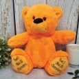 Personalised 16th Teddy Bear Orange Plush 30cm