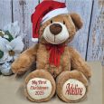 Personalised 1st Christmas Brown Bear Red Bow 40cm