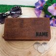 Personalised Brown Leather Purse RFID - 50th