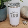 100th Insulated Travel Mug 600ml White (M)