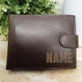 Name Personalised Brown Mens Leather Wallet RFID