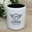 30th Birthday  Engraved White Can Cooler (M)