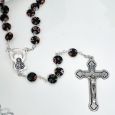 Black Murano Holy Communion Rosary Beads Personalised Tin