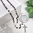 Black Murano Wedding Rosary Beads Personalised Tin