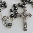 Holy Communion Rosary Beads Hematite Personalised Tin